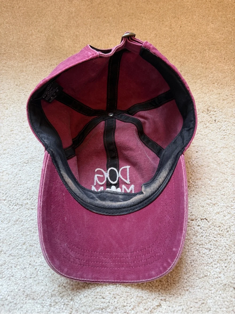 Dog Mom David & Young Embroidered Baseball Cap - Burgundy 100% Cotton